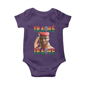 Traoré 2025 Baby Onesie African President Burkina Faso TS02 Purple Print Your Wear