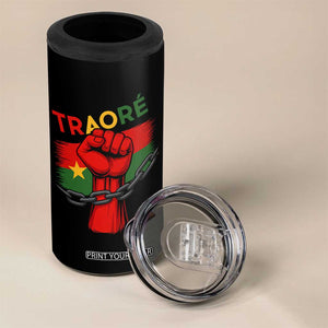 Traoré 2025 Burkina Faso Flag 4 in 1 Can Cooler Tumbler Raised Fist Broken Chains TS02 Print Your Wear