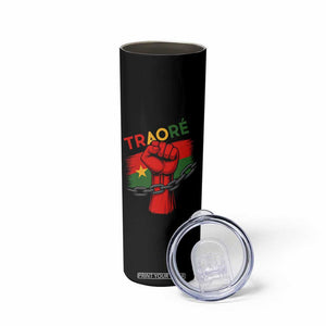 Traoré 2025 Burkina Faso Flag Skinny Tumbler Raised Fist Broken Chains TS02 Print Your Wear