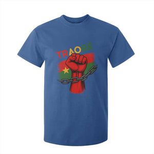 Traoré 2025 Burkina Faso Flag T Shirt For Kid Raised Fist Broken Chains TS02 Royal Blue Print Your Wear
