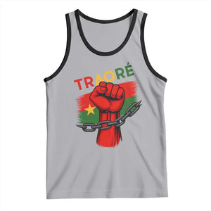 Traoré 2025 Burkina Faso Flag Tank Top Raised Fist Broken Chains TS02 Athletic Heather Black Print Your Wear