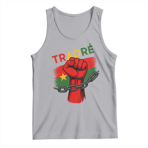 Traoré 2025 Burkina Faso Flag Tank Top Raised Fist Broken Chains TS02 Athletic Heather Print Your Wear
