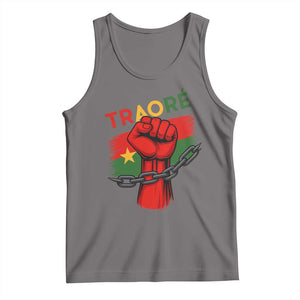 Traoré 2025 Burkina Faso Flag Tank Top Raised Fist Broken Chains TS02 Deep Heather Print Your Wear