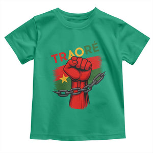 Traoré 2025 Burkina Faso Flag Toddler T Shirt Raised Fist Broken Chains TS02 Irish Green Print Your Wear