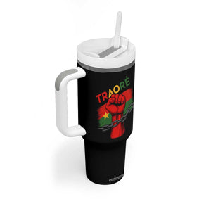 Traoré 2025 Burkina Faso Flag Tumbler With Handle Raised Fist Broken Chains TS02 Print Your Wear