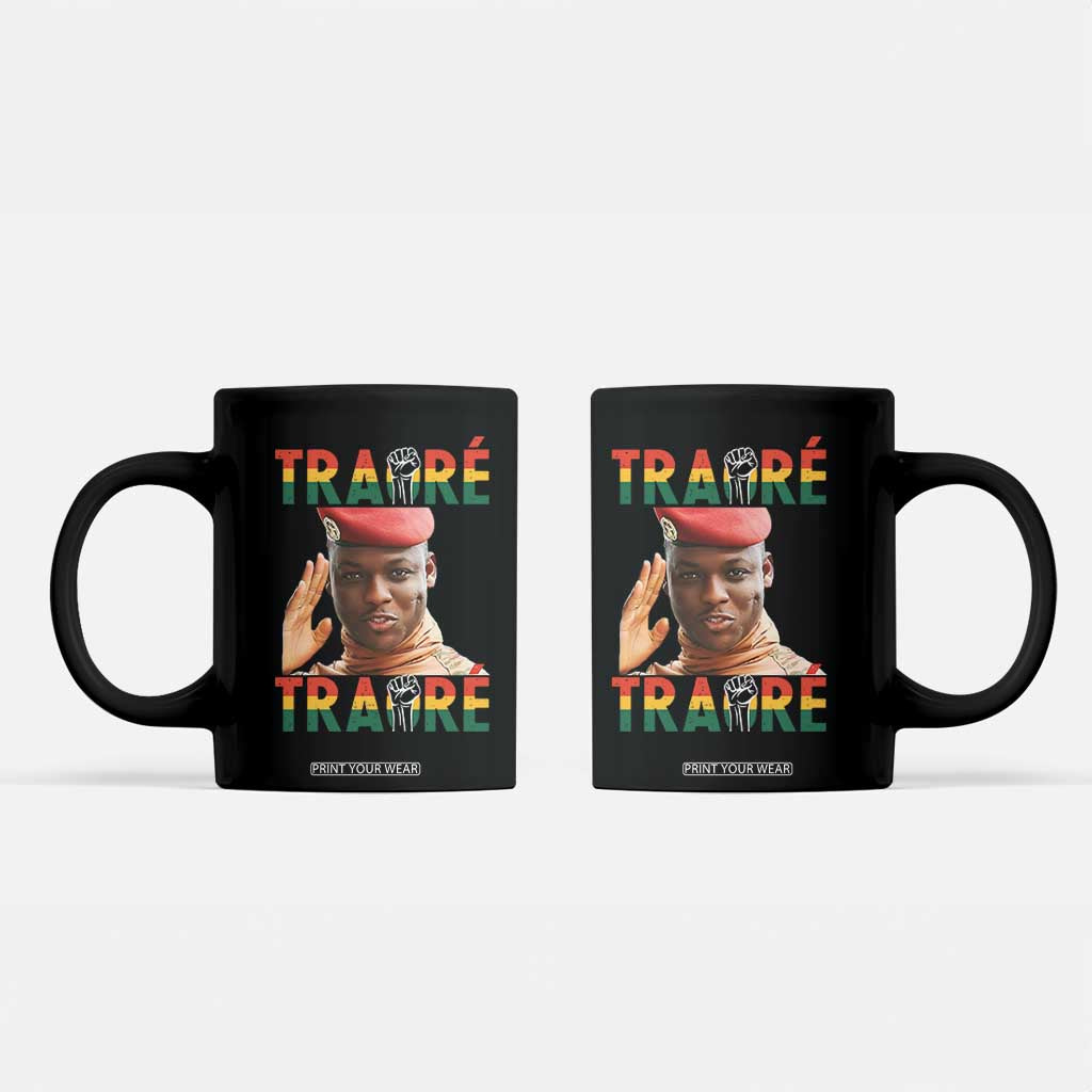 Traoré 2025 Coffee Mug African President Burkina Faso TS02 Black Print Your Wear