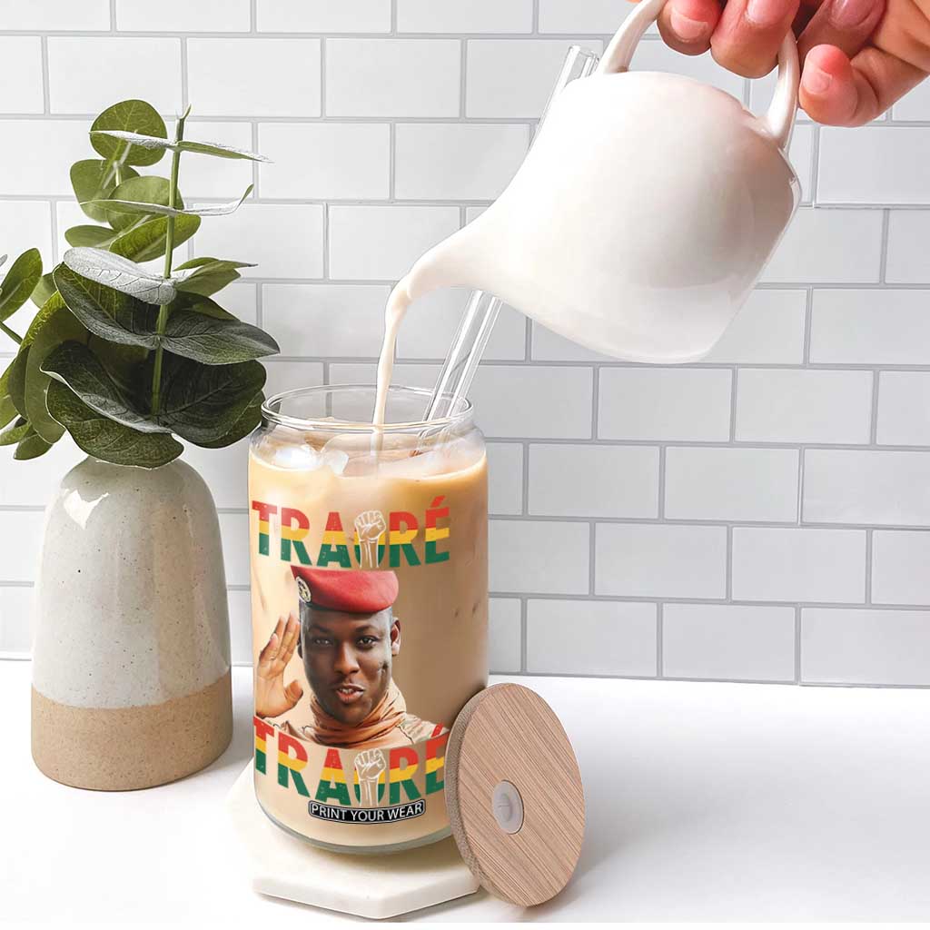 Traoré 2025 Glass Can African President Burkina Faso TS02 Print Your Wear