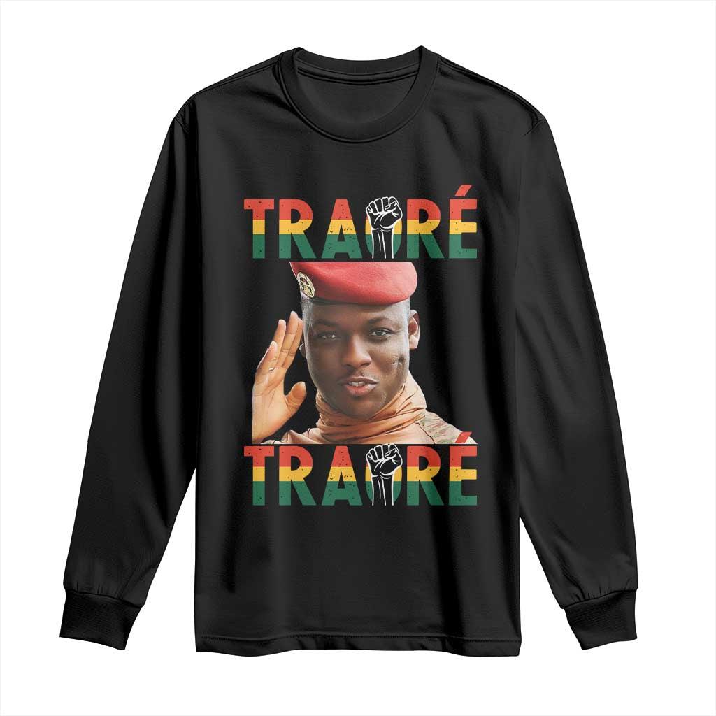 Traoré 2025 Long Sleeve Shirt African President Burkina Faso TS02 Black Print Your Wear