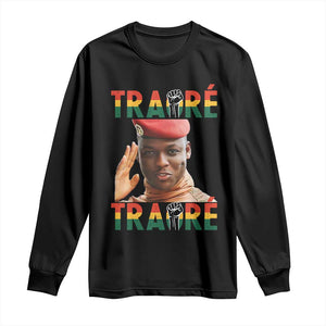 Traoré 2025 Long Sleeve Shirt African President Burkina Faso TS02 Black Print Your Wear