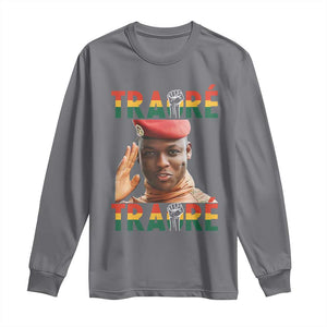 Traoré 2025 Long Sleeve Shirt African President Burkina Faso TS02 Charcoal Print Your Wear