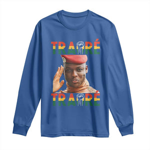 Traoré 2025 Long Sleeve Shirt African President Burkina Faso TS02 Royal Blue Print Your Wear
