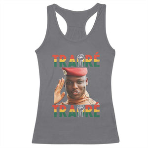 Traoré 2025 Racerback Tank Top African President Burkina Faso TS02 Charcoal Print Your Wear