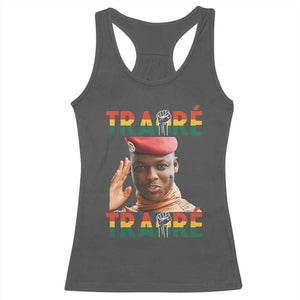 Traoré 2025 Racerback Tank Top African President Burkina Faso TS02 Dark Heather Print Your Wear