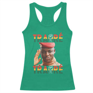 Traoré 2025 Racerback Tank Top African President Burkina Faso TS02 Irish Green Print Your Wear