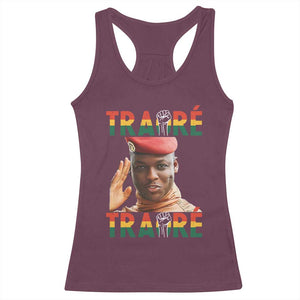 Traoré 2025 Racerback Tank Top African President Burkina Faso TS02 Maroon Print Your Wear