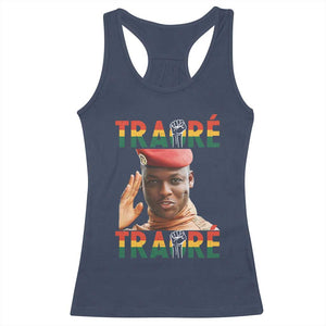 Traoré 2025 Racerback Tank Top African President Burkina Faso TS02 Navy Print Your Wear