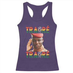 Traoré 2025 Racerback Tank Top African President Burkina Faso TS02 Purple Print Your Wear
