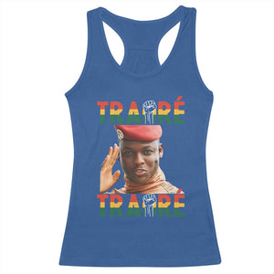 Traoré 2025 Racerback Tank Top African President Burkina Faso TS02 Royal Blue Print Your Wear