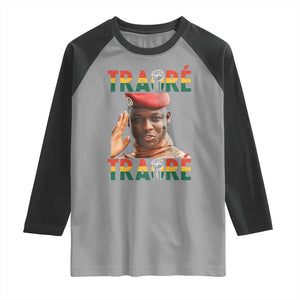 Traoré 2025 Raglan Shirt African President Burkina Faso TS02 Sport Gray Black Print Your Wear