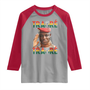 Traoré 2025 Raglan Shirt African President Burkina Faso TS02 Sport Gray Red Print Your Wear