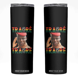 Traoré 2025 Skinny Tumbler African President Burkina Faso TS02 Black Print Your Wear
