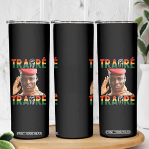 Traoré 2025 Skinny Tumbler African President Burkina Faso TS02 Print Your Wear