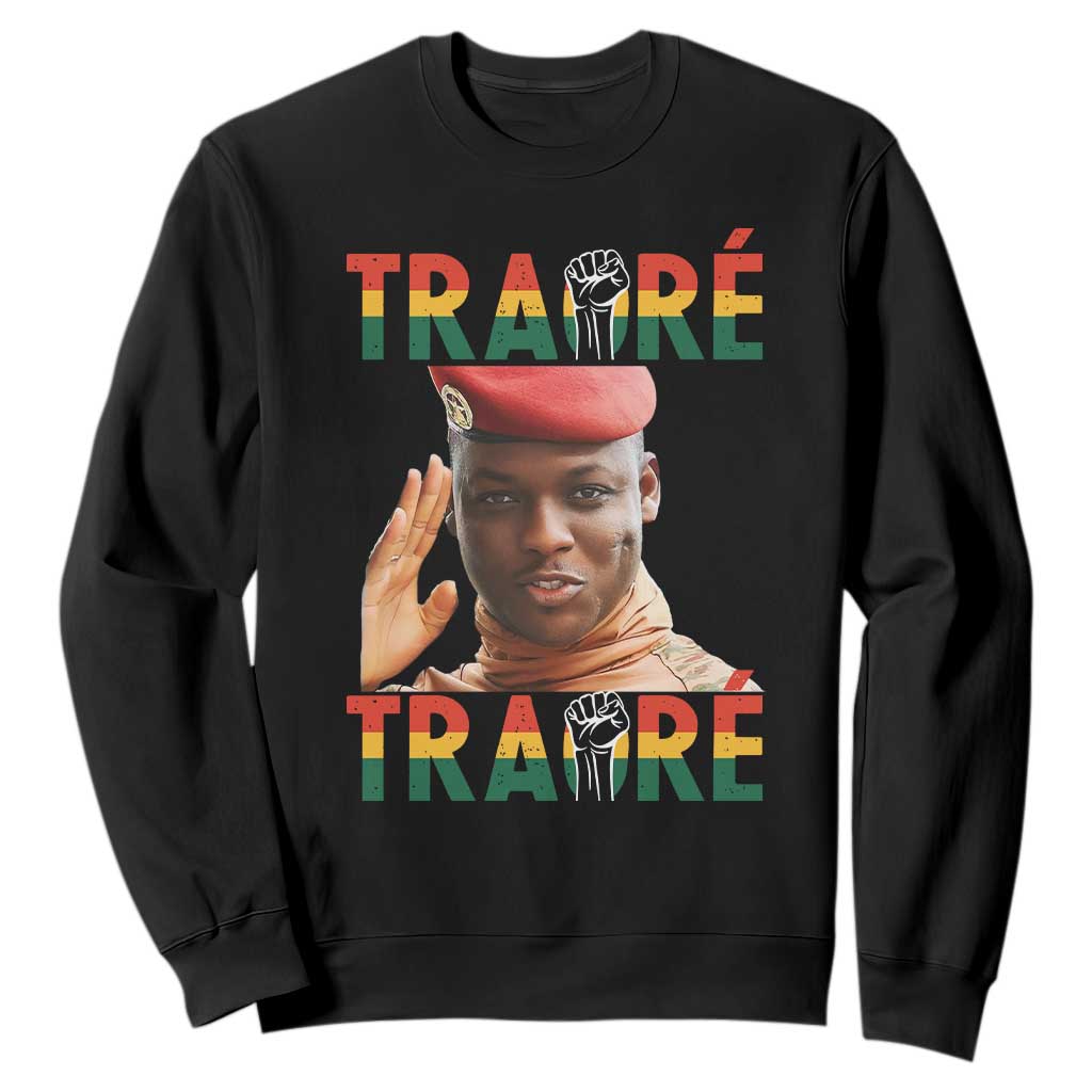 Traoré 2025 Sweatshirt African President Burkina Faso TS02 Black Print Your Wear