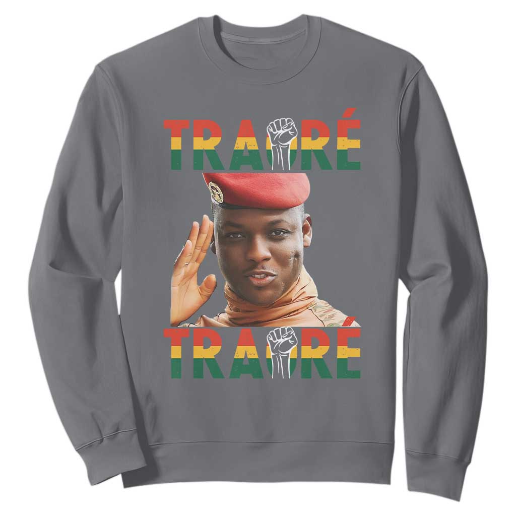 Traoré 2025 Sweatshirt African President Burkina Faso TS02 Charcoal Print Your Wear