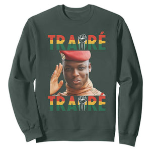 Traoré 2025 Sweatshirt African President Burkina Faso TS02 Dark Forest Green Print Your Wear