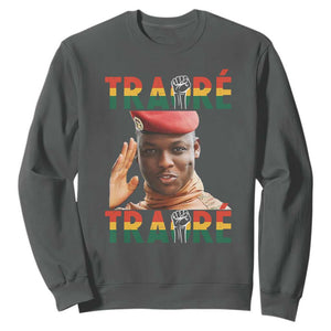 Traoré 2025 Sweatshirt African President Burkina Faso TS02 Dark Heather Print Your Wear