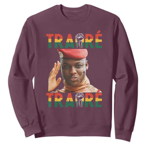 Traoré 2025 Sweatshirt African President Burkina Faso TS02 Maroon Print Your Wear