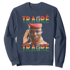 Traoré 2025 Sweatshirt African President Burkina Faso TS02 Navy Print Your Wear