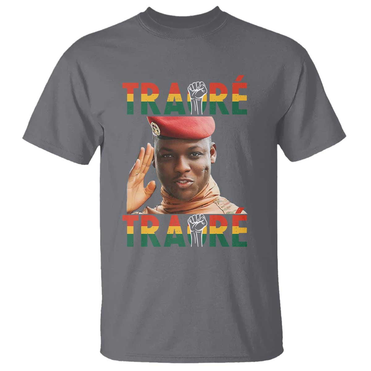 Traoré 2025 T Shirt African President Burkina Faso TS02 Charcoal Print Your Wear