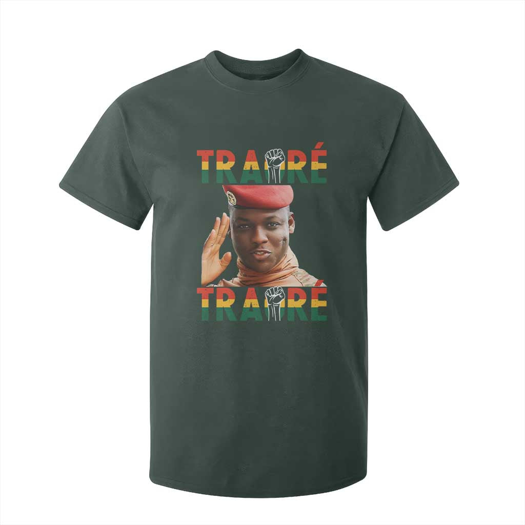 Traoré 2025 T Shirt For Kid African President Burkina Faso TS02 Dark Forest Green Print Your Wear