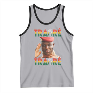 Traoré 2025 Tank Top African President Burkina Faso TS02 Athletic Heather Black Print Your Wear
