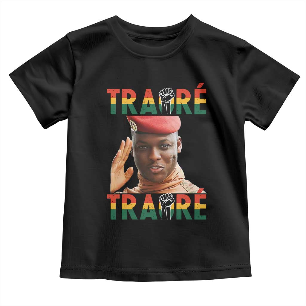 Traoré 2025 Toddler T Shirt African President Burkina Faso TS02 Black Print Your Wear