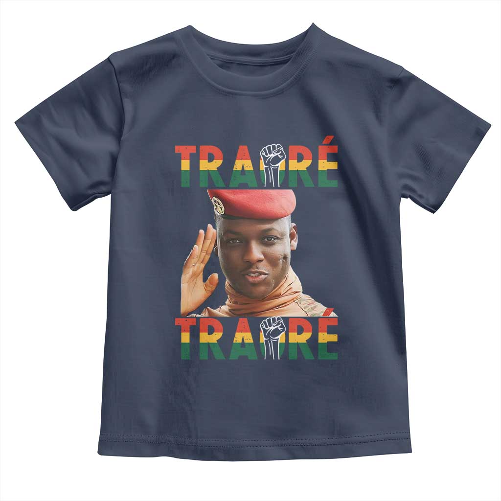 Traoré 2025 Toddler T Shirt African President Burkina Faso TS02 Navy Print Your Wear