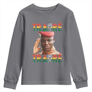Traoré 2025 Youth Sweatshirt African President Burkina Faso TS02 Charcoal Print Your Wear