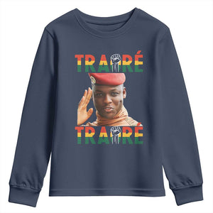 Traoré 2025 Youth Sweatshirt African President Burkina Faso TS02 Navy Print Your Wear