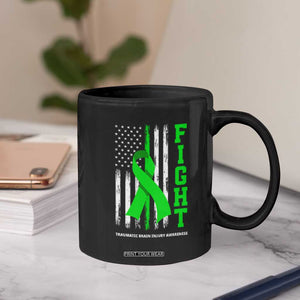Traumatic Brain Injury Awareness Coffee Mug Fight TBI American US Flag TS02 Print Your Wear