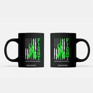 Traumatic Brain Injury Awareness Coffee Mug Fight TBI American US Flag TS02 Black Print Your Wear