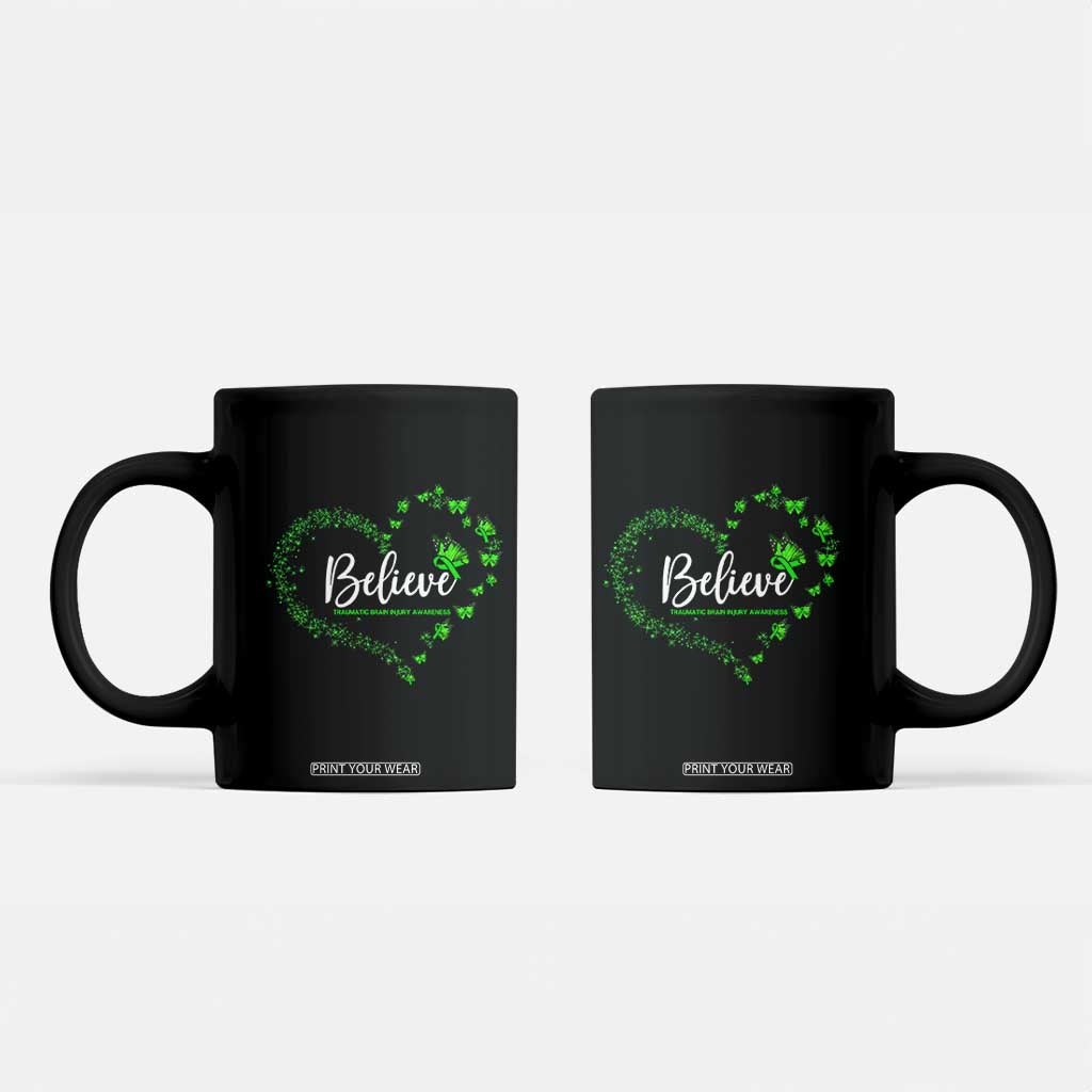 Traumatic Brain Injury Awareness Coffee Mug TBI Believe Butterflies TS02 Black Print Your Wear