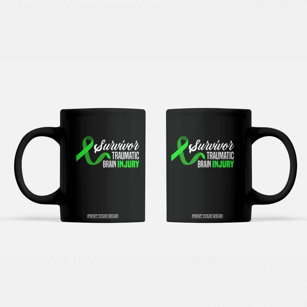 Traumatic Brain Injury Awareness Coffee Mug TBI Survivor TS02 Black Print Your Wear