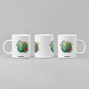 Traumatic Brain Injury Awareness Coffee Mug TBI Warrior Green Floral Brain TS02 Print Your Wear