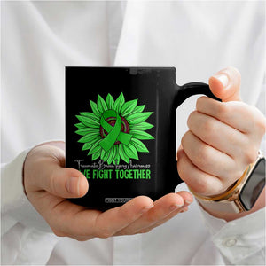 Traumatic Brain Injury Awareness Coffee Mug TBI We Fight Together Green Sunflower TS02 Print Your Wear