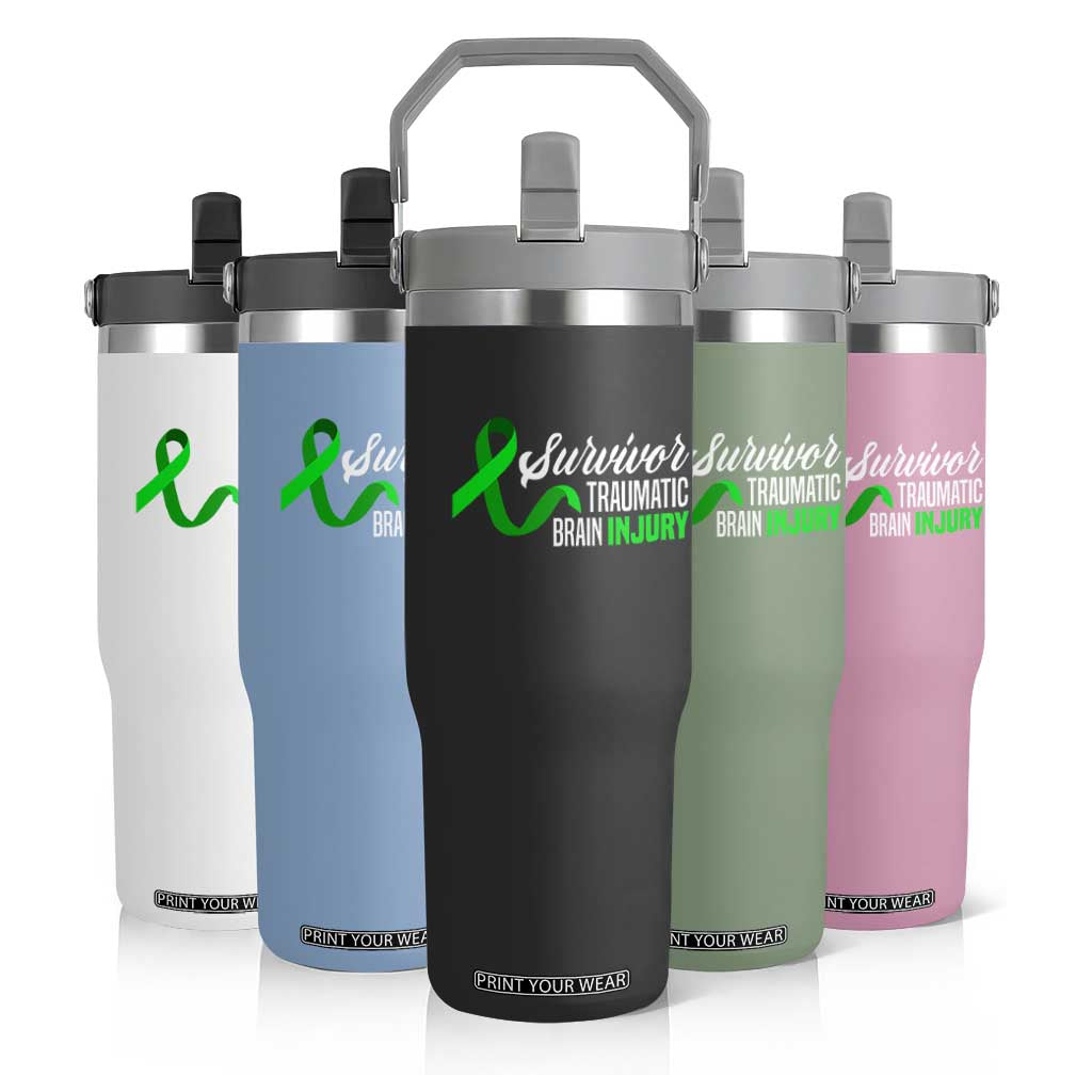 Traumatic Brain Injury Awareness Flip Straw Tumbler TBI Survivor TS02 Print Your Wear
