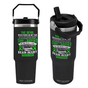 Traumatic Brain Injury Awareness Flip Straw Tumbler TBI Warrior I Am The Storm TS02 One Size: 30 oz Black Print Your Wear