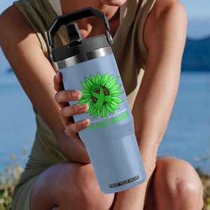 Traumatic Brain Injury Awareness Flip Straw Tumbler TBI We Fight Together Green Sunflower TS02 One Size: 30 oz Light Blue Print Your Wear