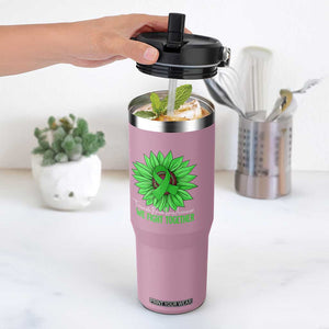 Traumatic Brain Injury Awareness Flip Straw Tumbler TBI We Fight Together Green Sunflower TS02 One Size: 30 oz Light Pink Print Your Wear