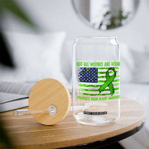 Traumatic Brain Injury Awareness Glass Can Not All Wounds Are Visible TBI Warrior American Flag TS02 Print Your Wear